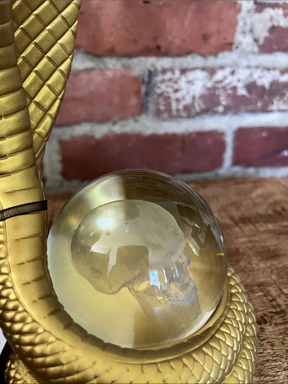 Tahari Gold Cobra with Iridescent Crystal Ball 8 inches tall - Picture 6 of 9